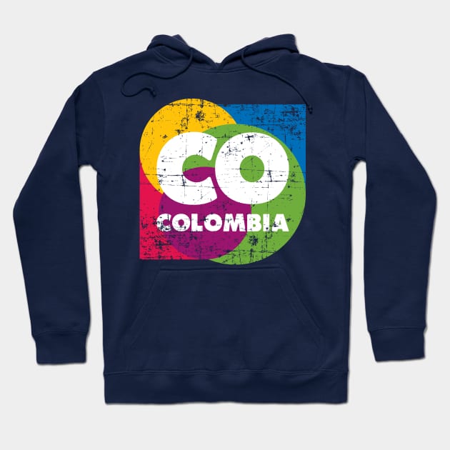 Colombia - CO - logo vintage design Hoodie by verde